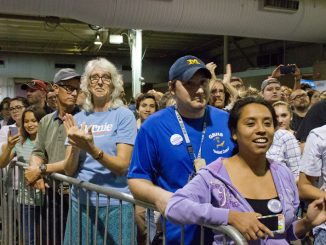 Democrat Bernie Sanders campaigned at several locations throughout the state of Arizona.