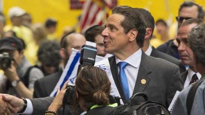 New York governor Andrew Cuomo greets well-wishers